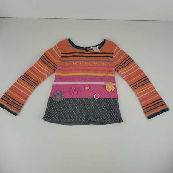 deux par deux Other - deux par deux girls orange and pink sweater size 5